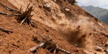 Derrumbe en Challa Grande corta la vía entre Cochabamba y Oruro y deja más de 100 flotas varadas
