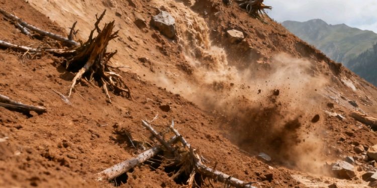 Derrumbe en Challa Grande corta la vía entre Cochabamba y Oruro y deja más de 100 flotas varadas