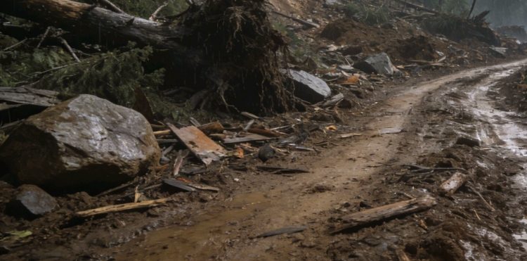Caída de mazamorra restringe el paso en El Sillar