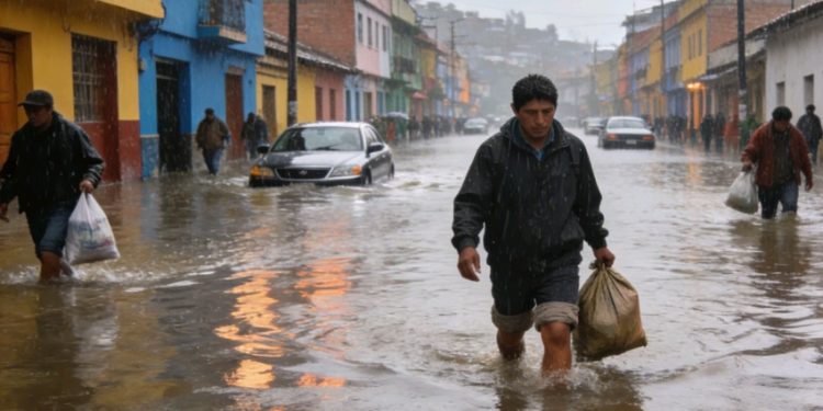 Intensas lluvias inundan calles y complican el tránsito en Cochabamba